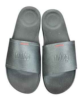 FitFlop Iqushion House Slide Sandals All Black Size 11